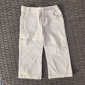 Oshkosh Beige And White Pinstriped Kids Pants Size 2T